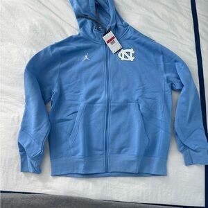 UNC Blue ZipUp Hoodie with Jumpman Logo